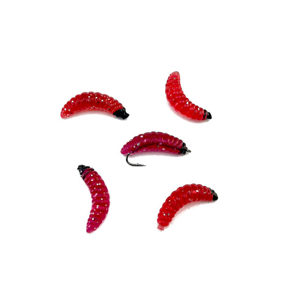 FlyPhantom Squirmy San Juan Worm anillado 10 pcs Rojo - Imagen 3