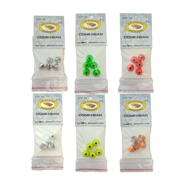 Go Fishing Cone Heads 10mm Ojal 3mm 5 pcs